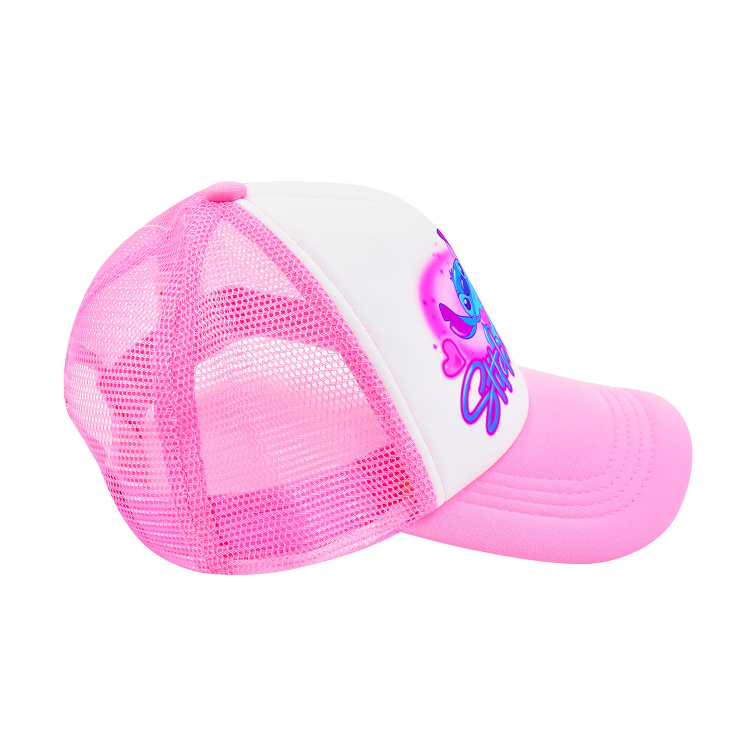 Disney Stitch and Angel Pink Trucker Hat for Kids side image number 3