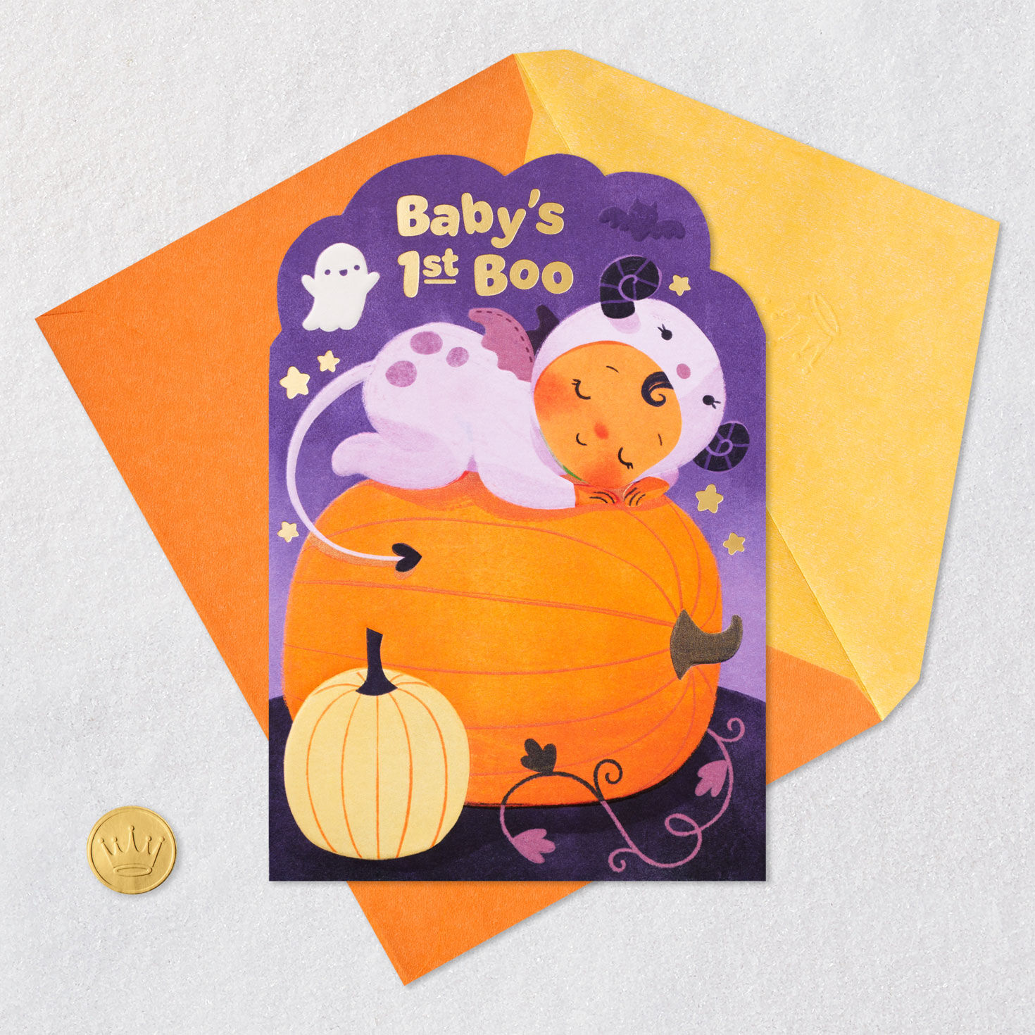 Little Purple Monster First Halloween Card for Girl, , large image number 5