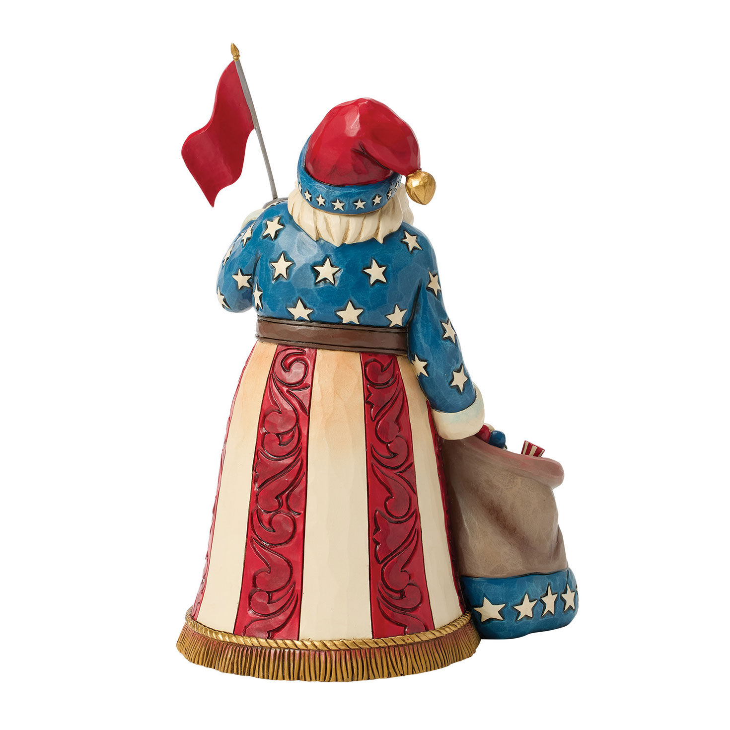 Red, White and Blue Santa Jim Shore Statue Back image number 2