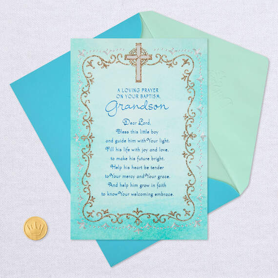 Silver Cross Religious Baptism Card for Grandson, , large image number 5