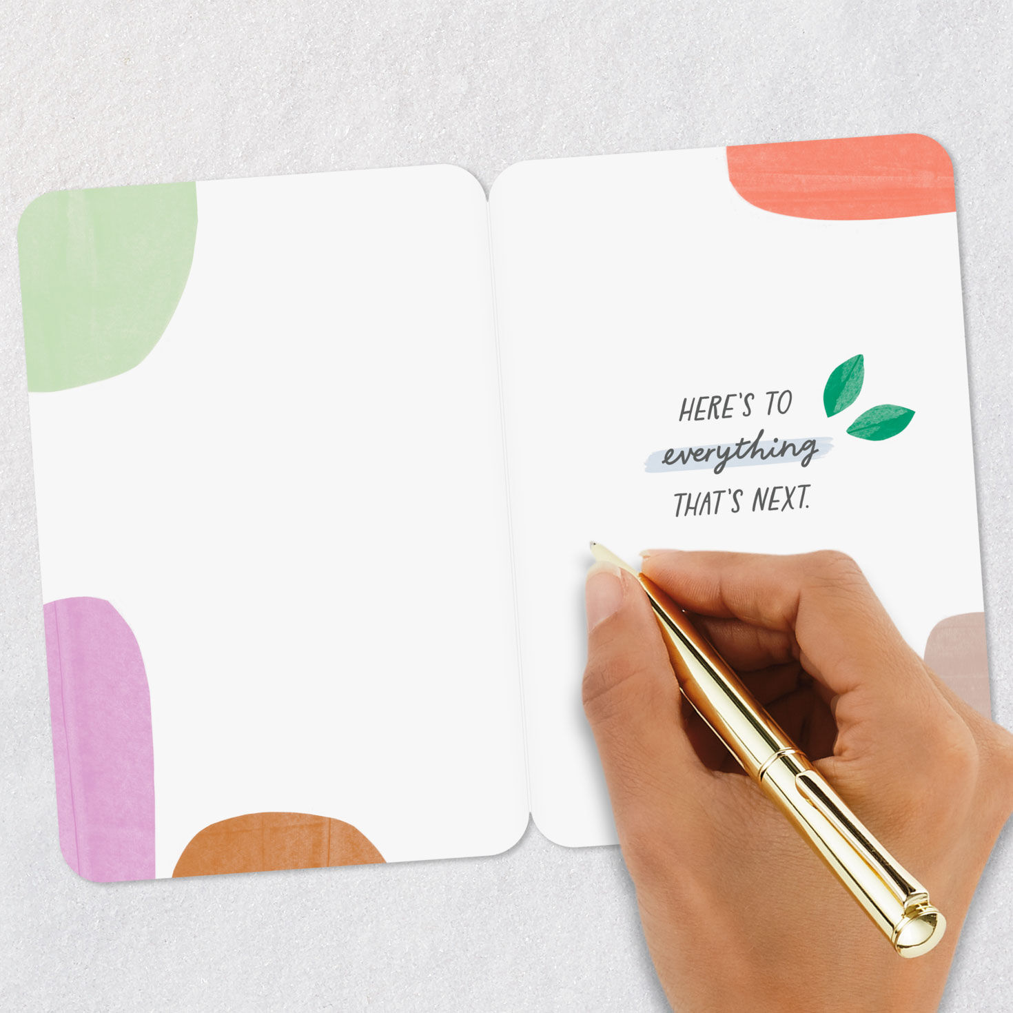 Plant Shoot and Abstract Shapes Good Luck Card Signing card image number 6