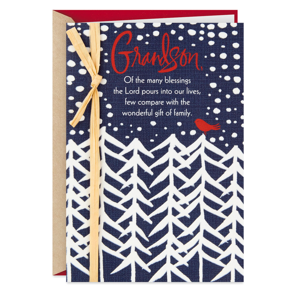 You're a Wonderful Gift Religious Christmas Card for Grandson