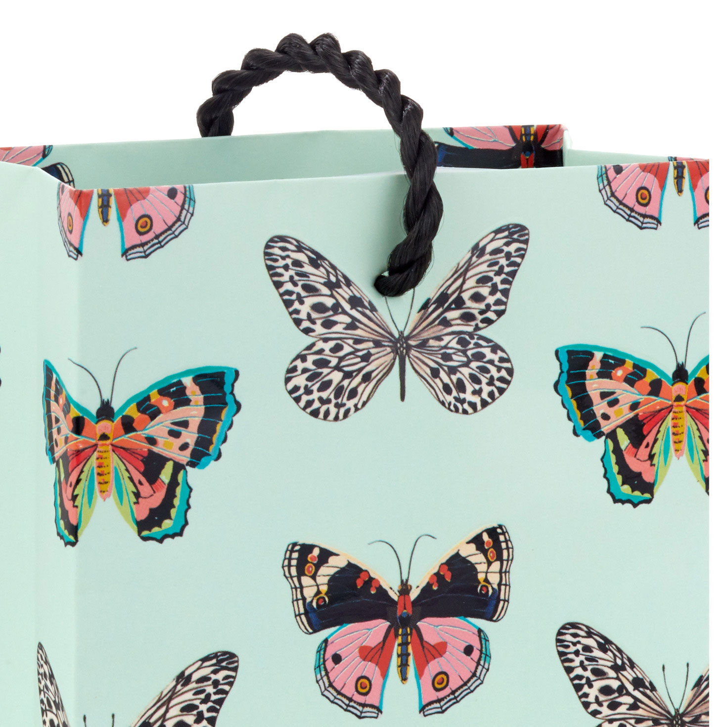 Butterflies on Mint Gift Card Holder Mini Bag upclose detail image number 4