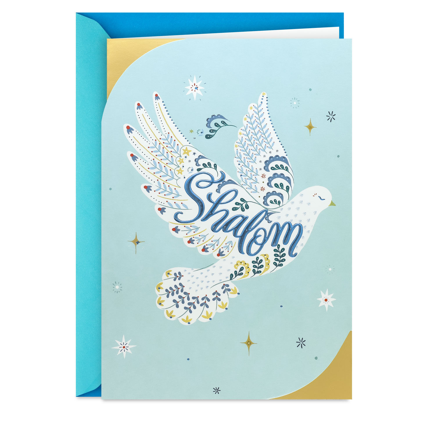 Shalom Peace Dove Hanukkah Card