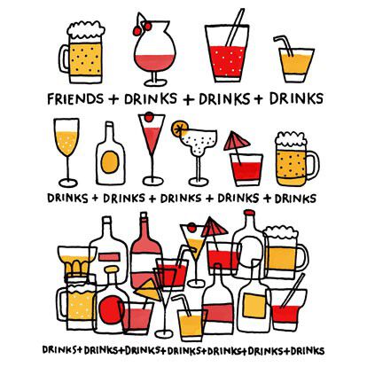 Friends + Drinks Birthday Card