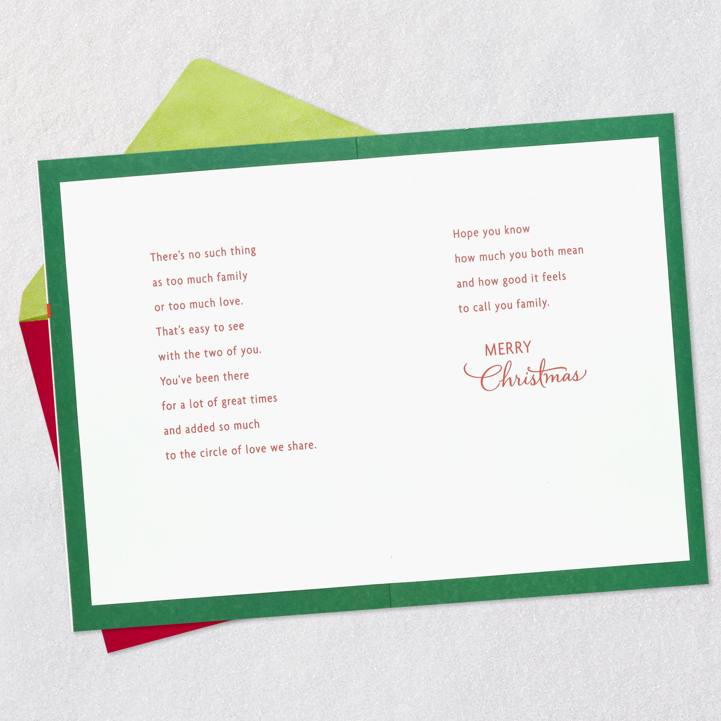 Green Red Ornamental Tree Christmas Card for Sister Open card with envelope image number 4