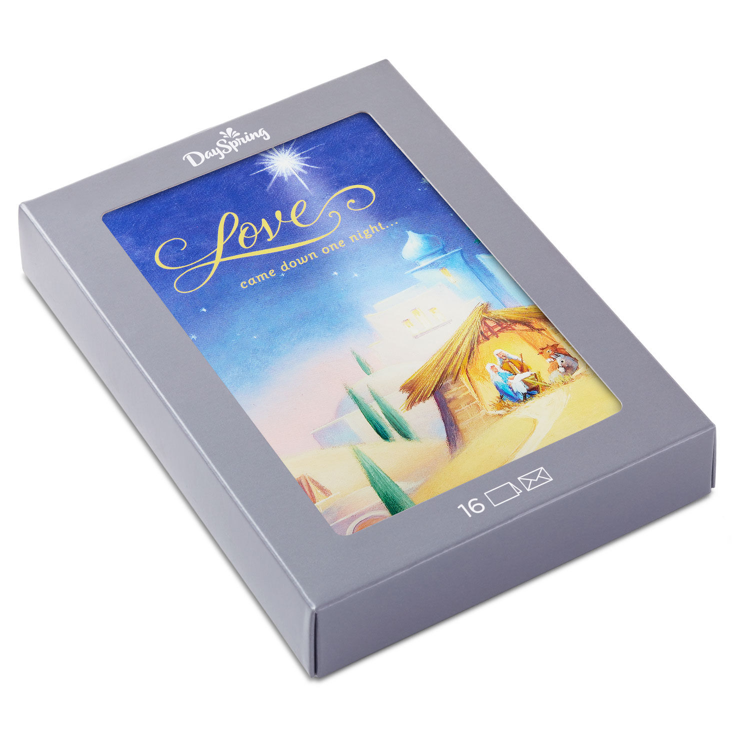 Love Came Down Nativity Religious Boxed Christmas Cards, Pack of 16