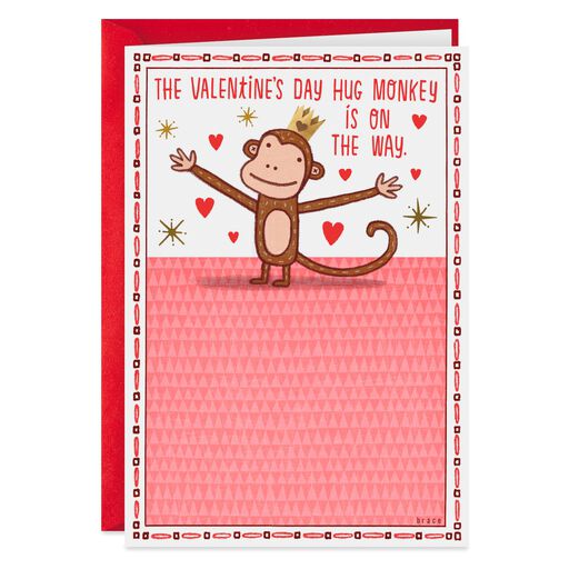 Hug Monkey Funny Valentine's Day Card, 