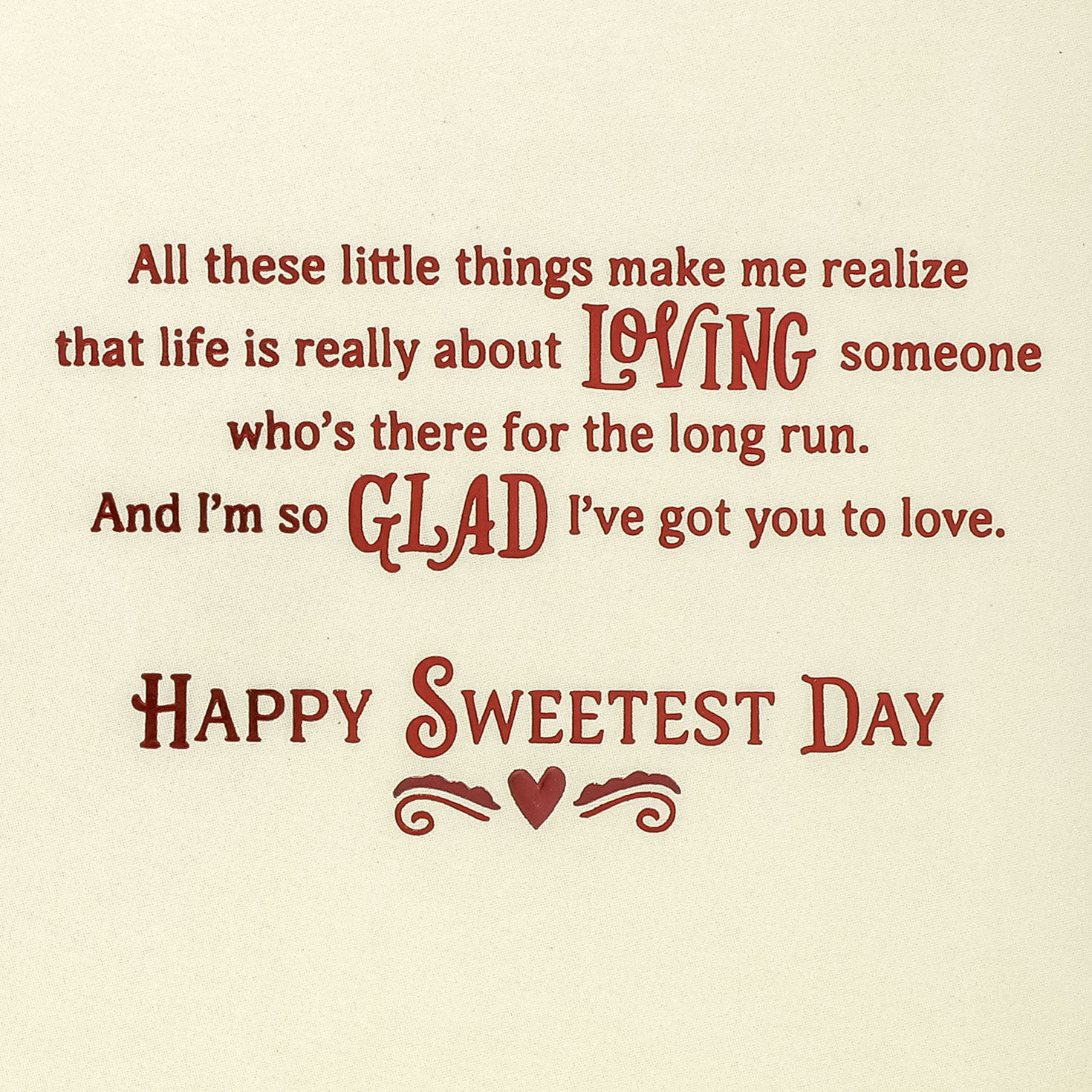 Red and Ivory Ornate Banner Sweetest Day Card for Husband Sentiment image number 2