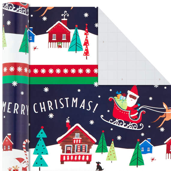 Santa Fun 3-Pack Christmas Wrapping Paper Assortment, 120 sq. ft., , large image number 5