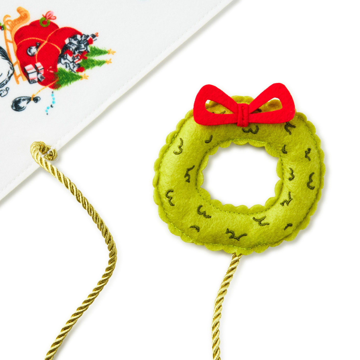 Grinch Fabric Wall-Hanging Countdown Calendar upclose view image number 3