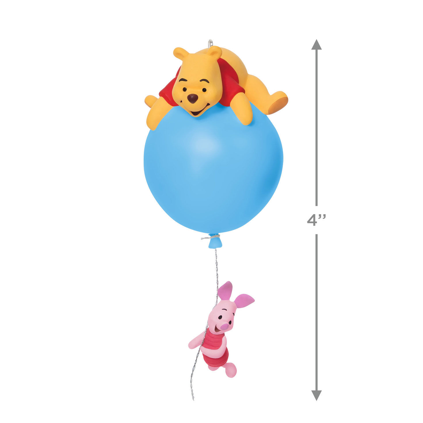 Pooh and Piglet With Balloon Keepsake Ornament measurement image number 3