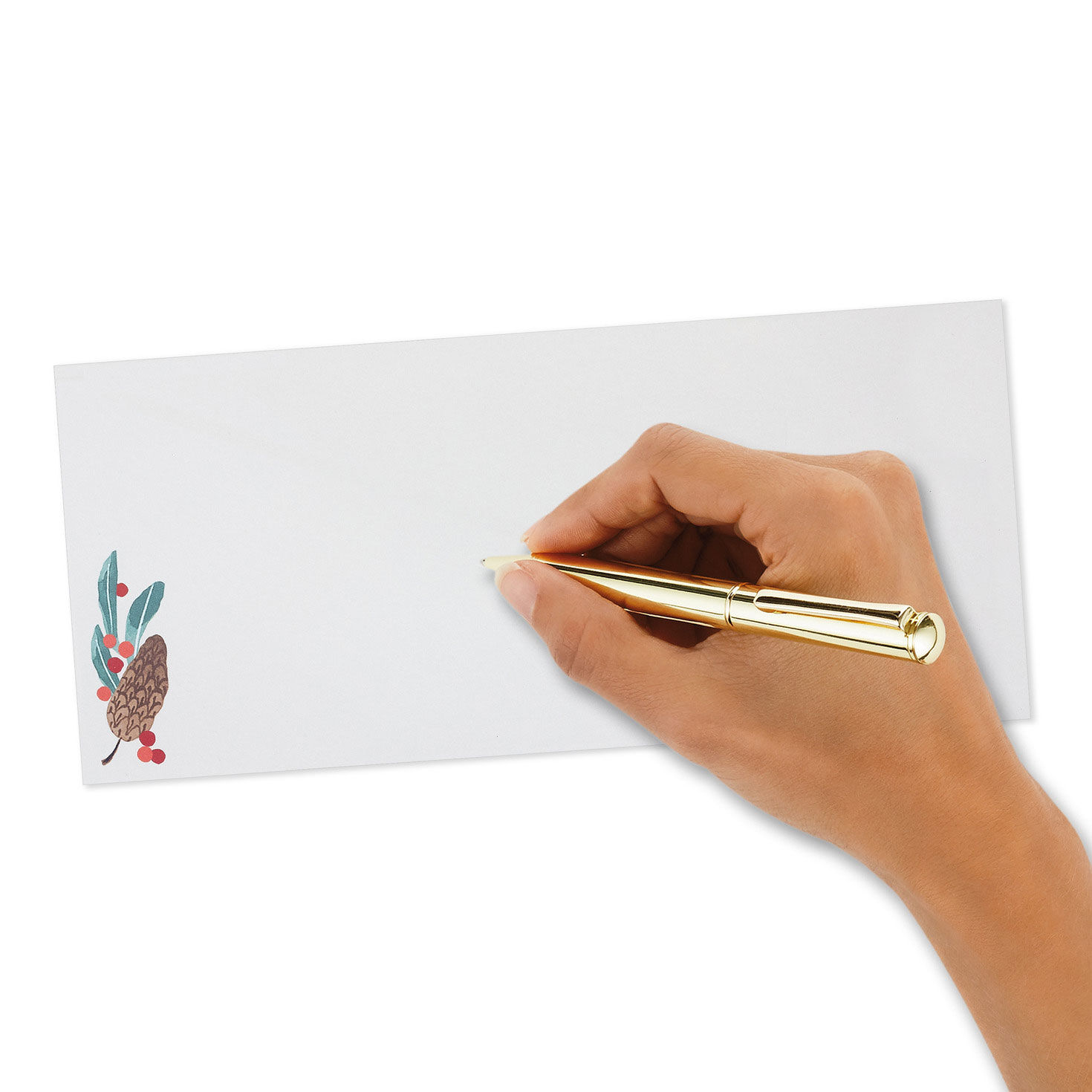Holiday Boughs and Bows on Ivory Pack of Envelopes Signing card image number 5