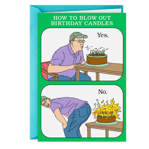 Blow Out the Candles Funny Birthday Card, 