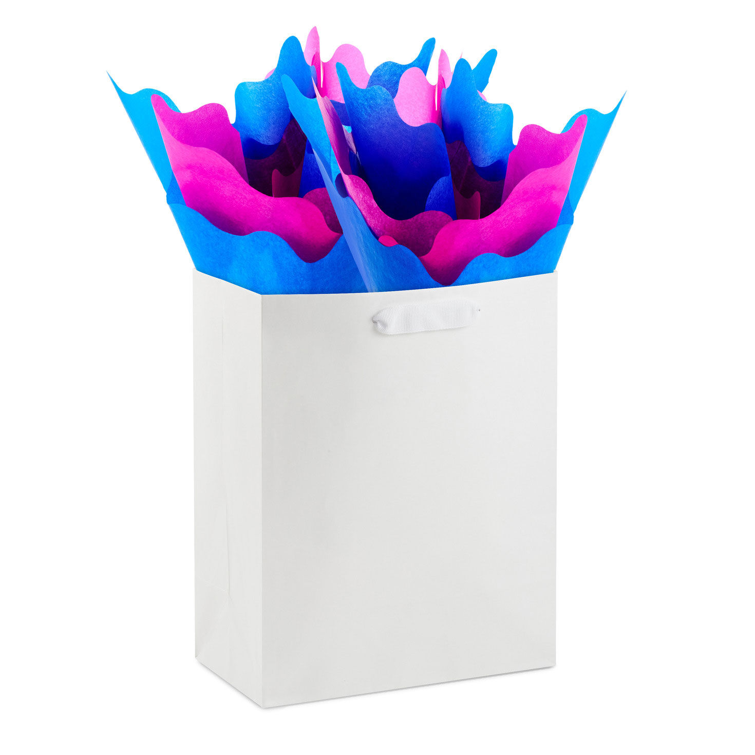 Bright Pink and Blue Scalloped Tissue Paper Pack in use image number 5