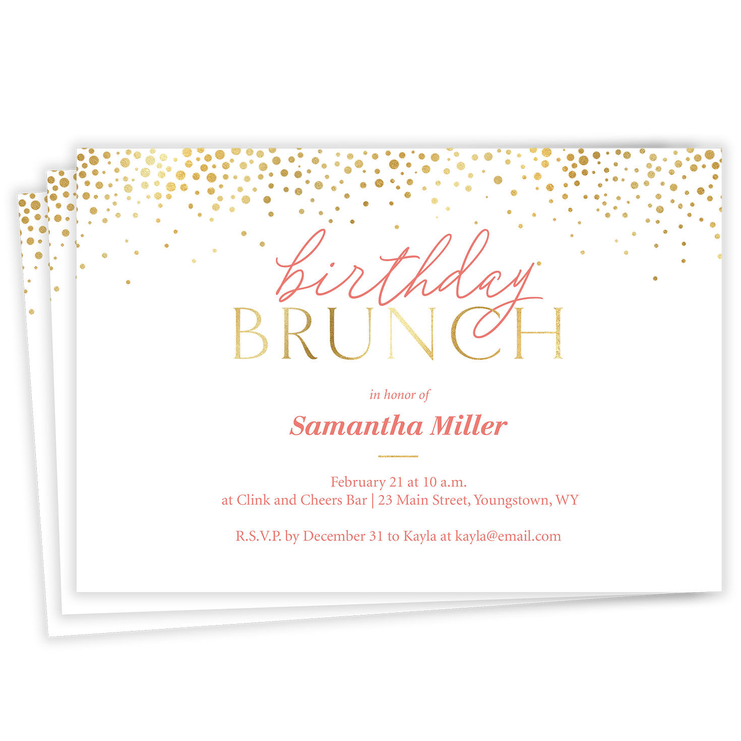 Birthday Brunch Flat Birthday Invitation