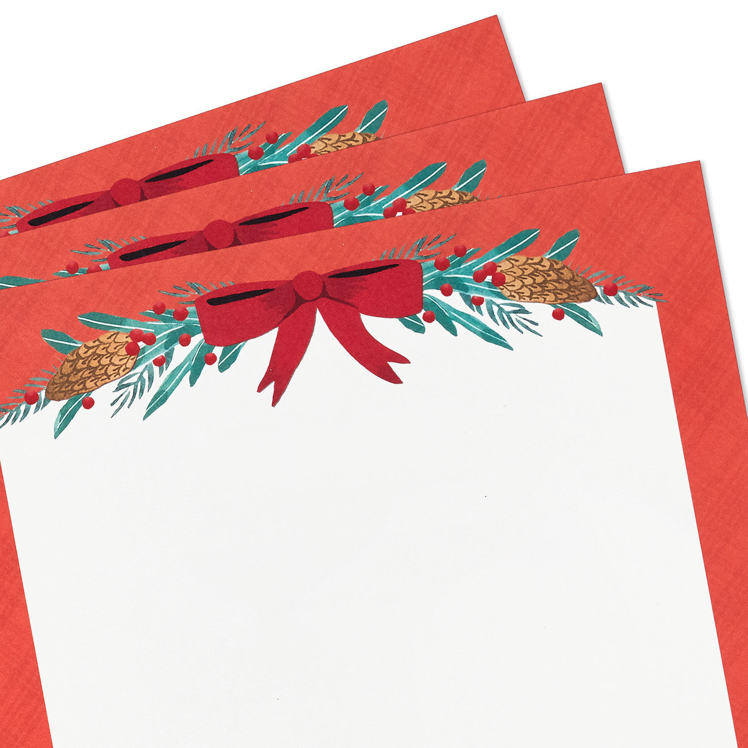 Pine Bows and Bow Stationery Paper Pack upclose view image number 3