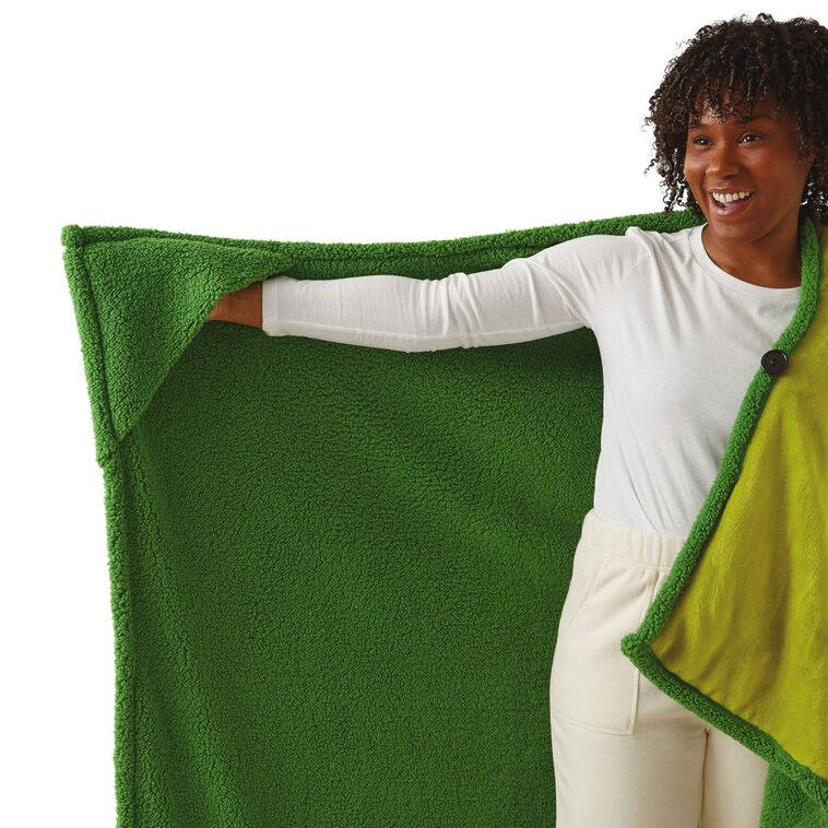 United Labels The Grinch tv-deken met mouwen en zakken, pluizige deken met grote bilzak, mouwdeken, 130 x 170 cm, groen United Labels The Grinch tv-deken met mouwen en zakken, pluizige deken met grote bilzak, mouwdeken, 130 x 170 cm, groen