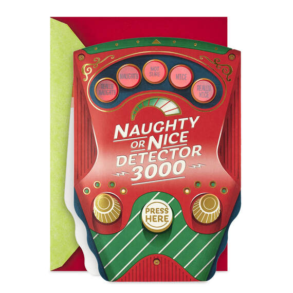 Naughty or Nice Detector Funny Christmas Card With Sound and Light
