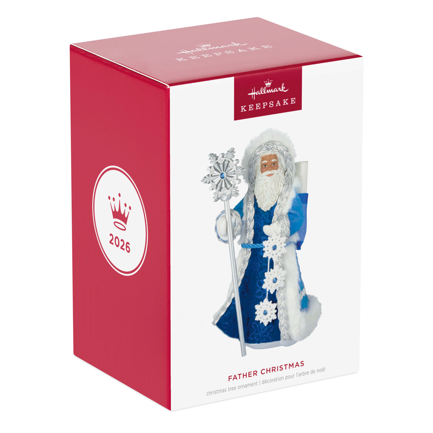 Black Father Christmas in Blue Keepsake Ornament Package Front image number 7