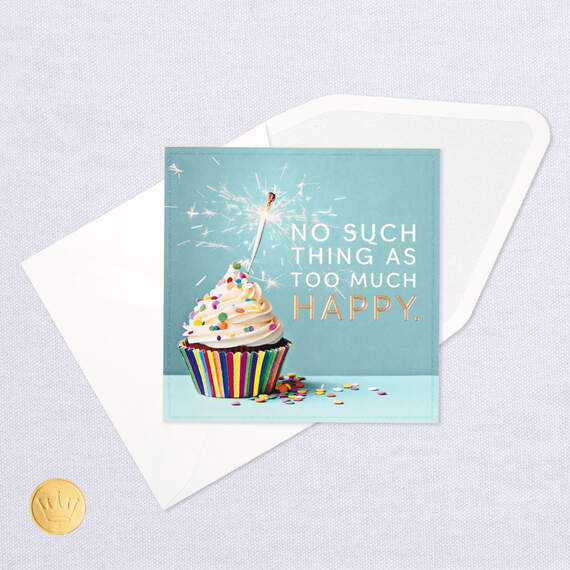No Such Thing As Too Much Happy Cupcake Birthday Card, , large image number 5