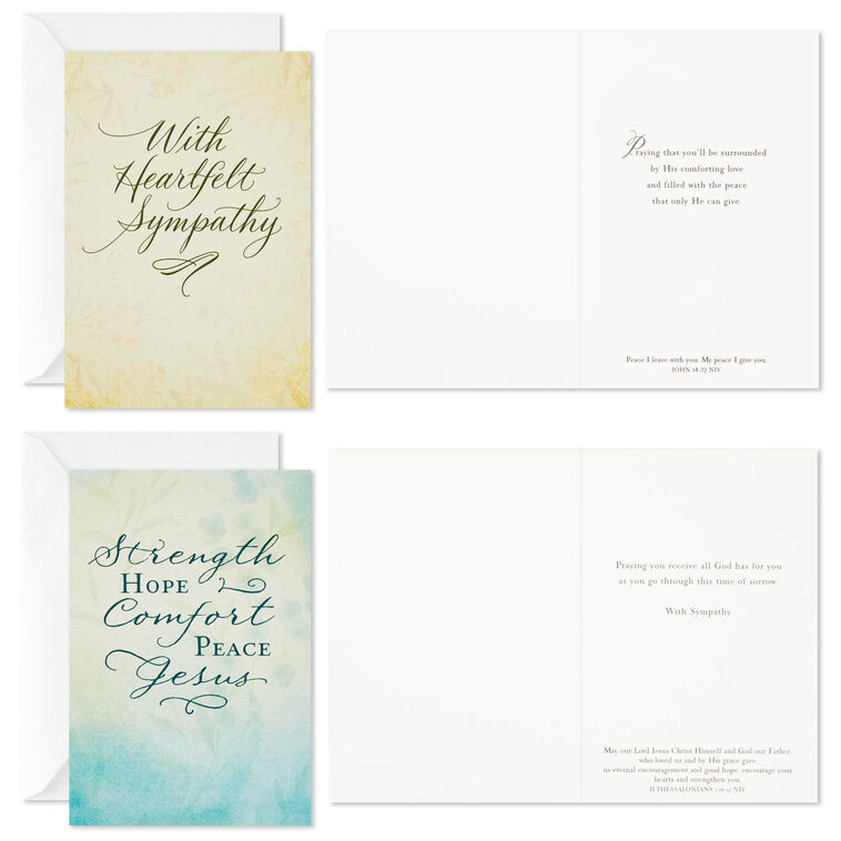 Simply Stated Assorted Boxed Sympathy Cards Card Fronts with Sentiment image number 3