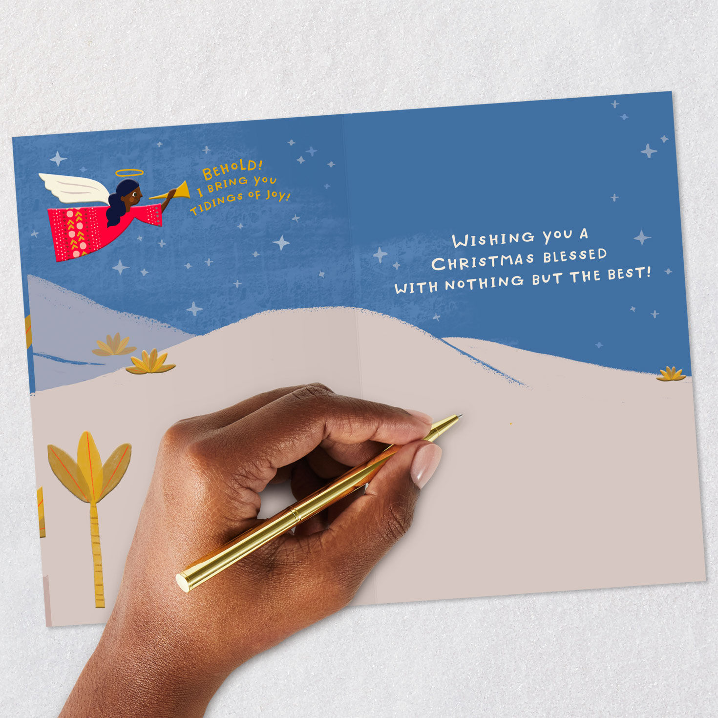 Manger Scene Christmas Card for Godfather signing card image number 7