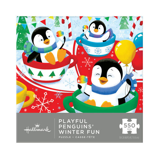 Hallmark Keepsake Playful Penguins' A Twirly Time Together 550-Piece Puzzle, 