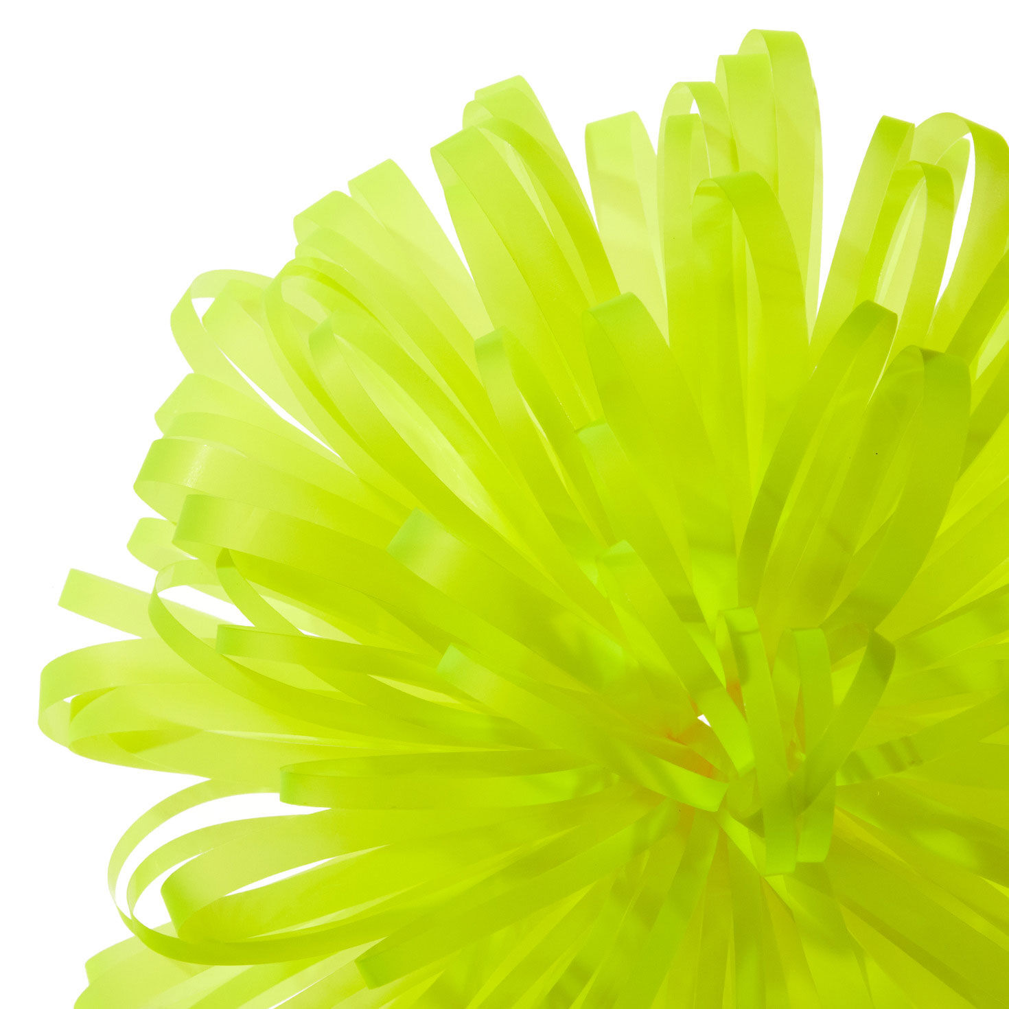 Translucent Yellow Looped Pom-Pom Gift Bow upclose view image number 4