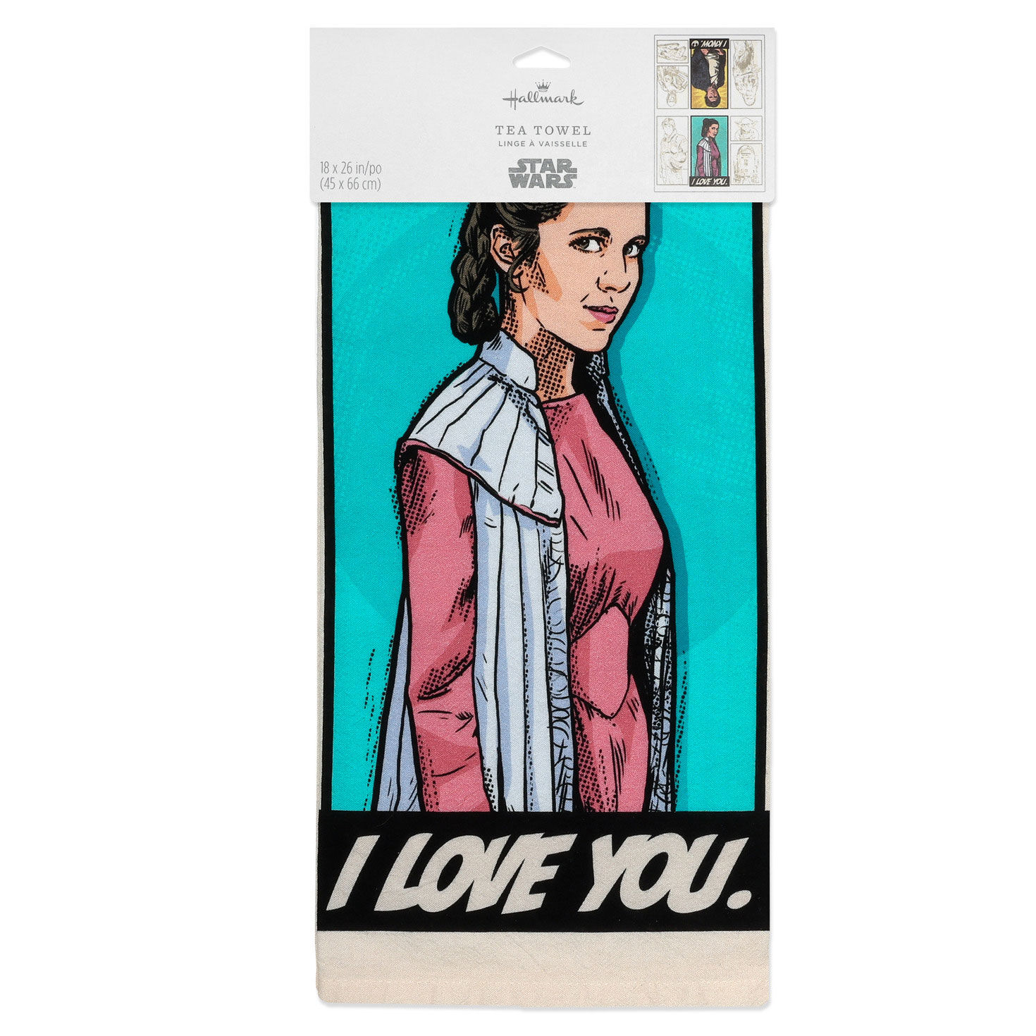 Star Wars Han and Leia Illustrated Tea Towel package front image number 5