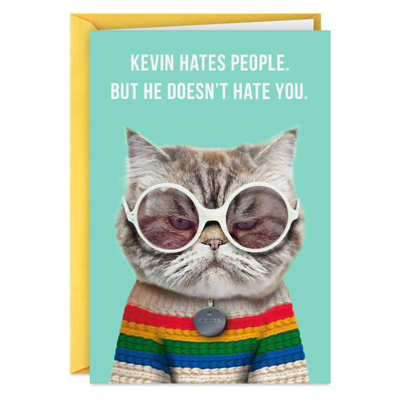 Kevin Doesn't Hate You Funny Friendship Card