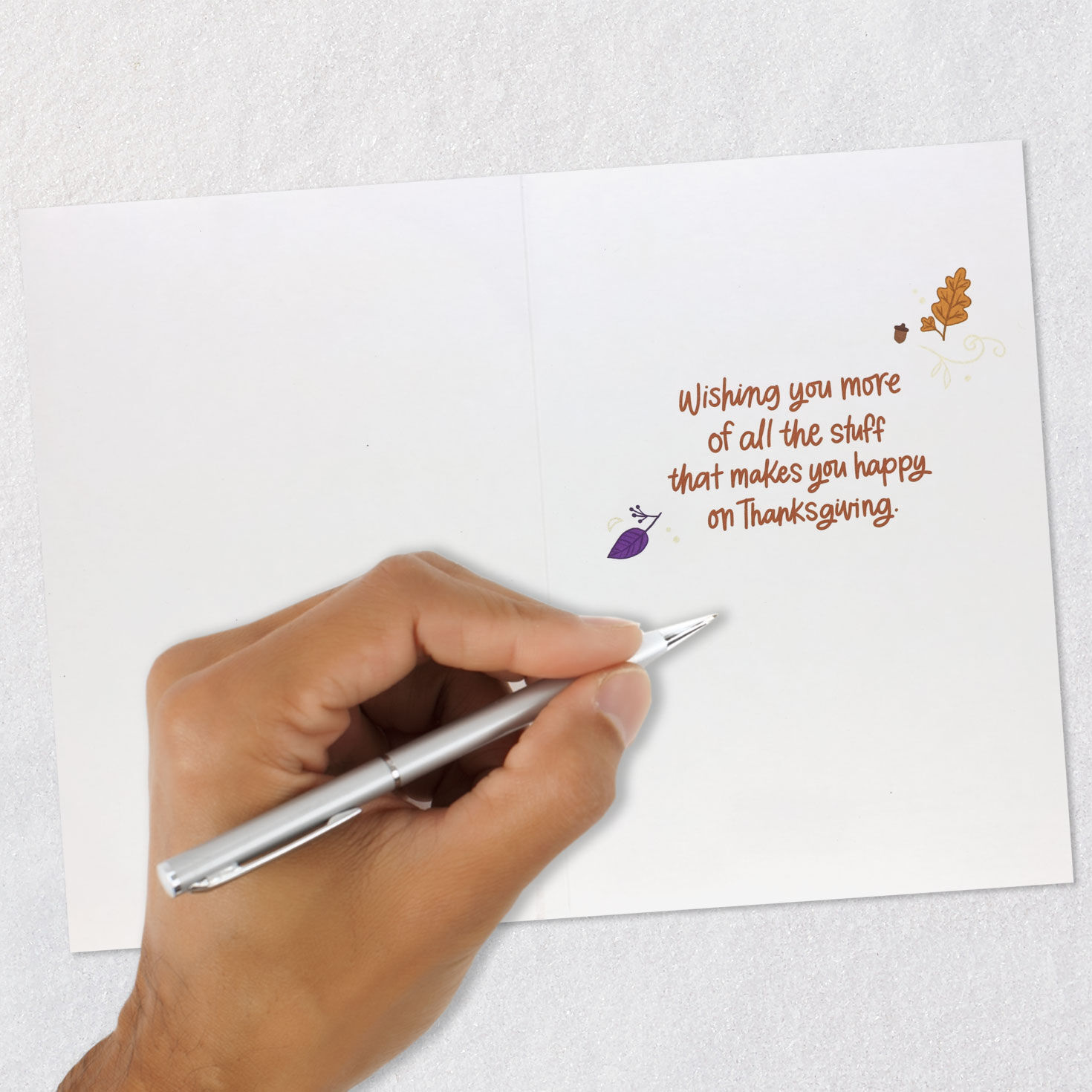 Purple Thanksgiving Card for Son & Daughter-in-Law Signing card image number 6