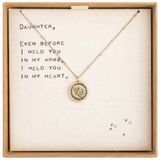 Linked Hearts Charm Dear You Daughter Necklace, 17.5", 
