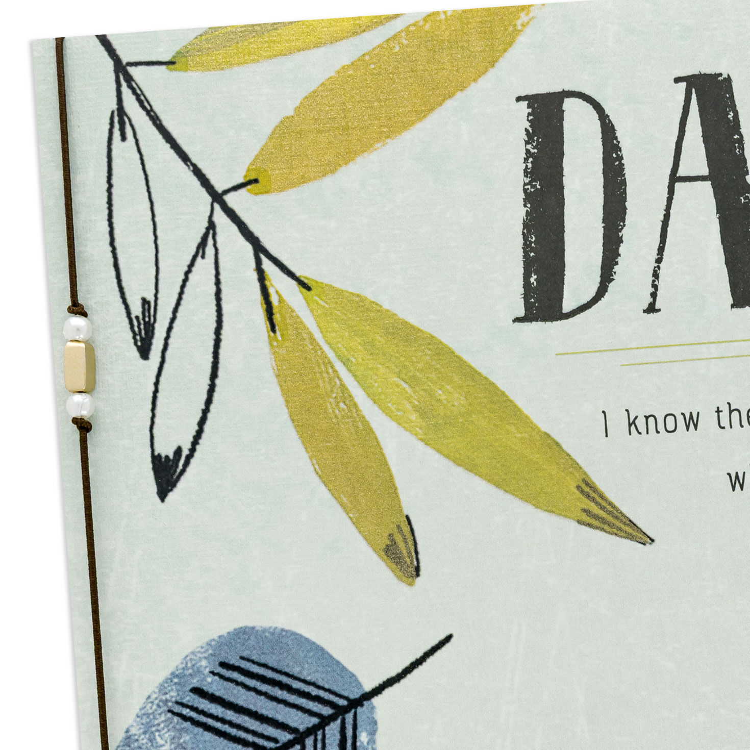 Leaves on Striped Background Dad Father's Day Card Card Front Detail image number 5