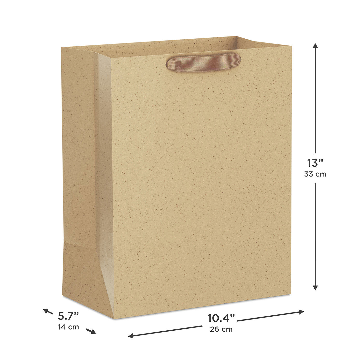 Brown Paper Large Gift Bag for DIY Decorating measurement image number 3