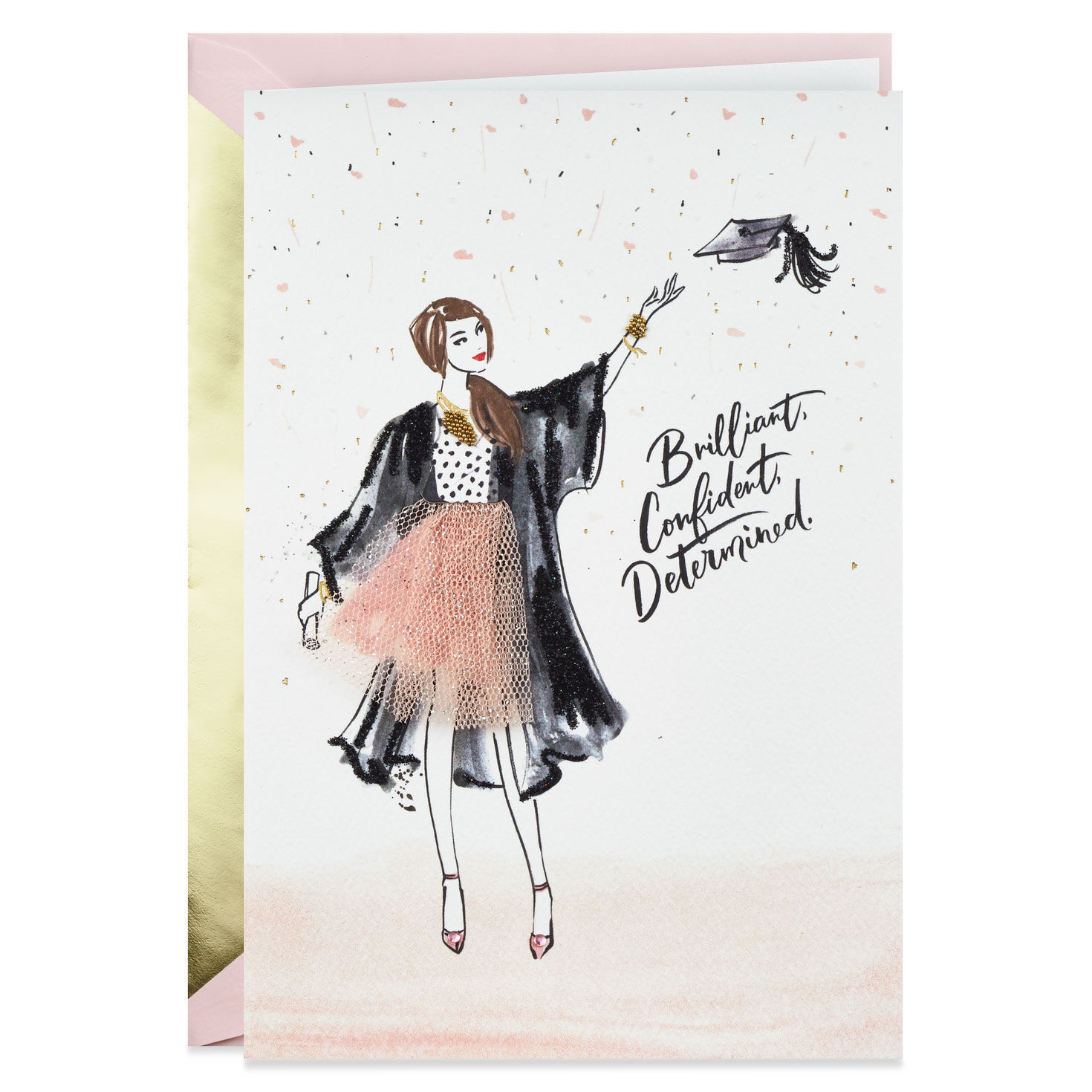 Brilliant, Confident, Determined Graduation Card for Her
