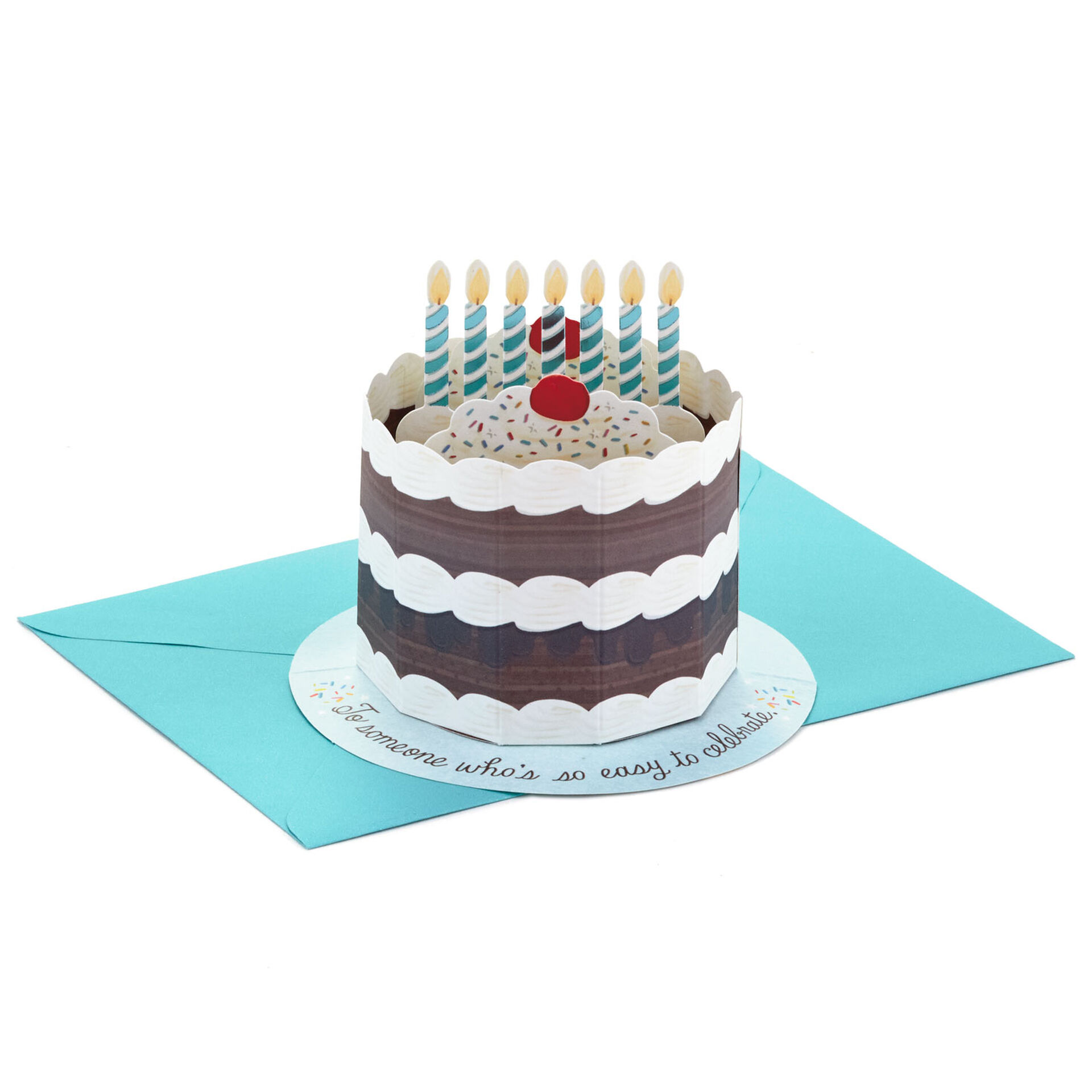 Details about   3D Pop Up Greeting Card Delicate Crystal Cake for Birthday
