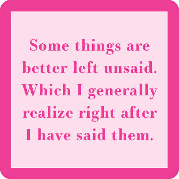 Drinks on Me Left Unsaid Funny Coaster, , large image number 1