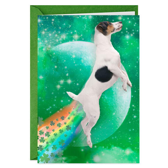 Dog Farting Rainbows Funny St. Patrick's Day Card, , large image number 1