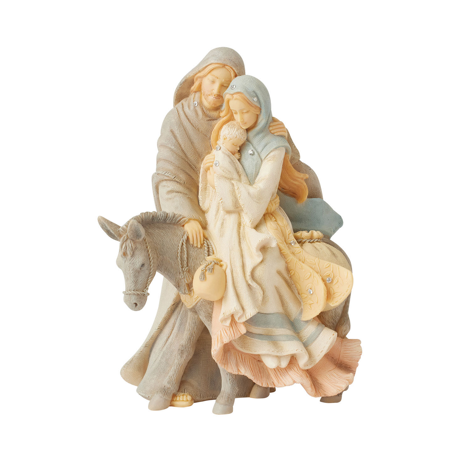 Jim Shore Holy Family With Donkey Figurine, 5"