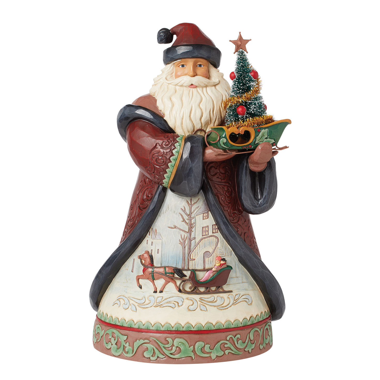 Jim Shore Holiday Manor Santa With Tree Figurine, 11"