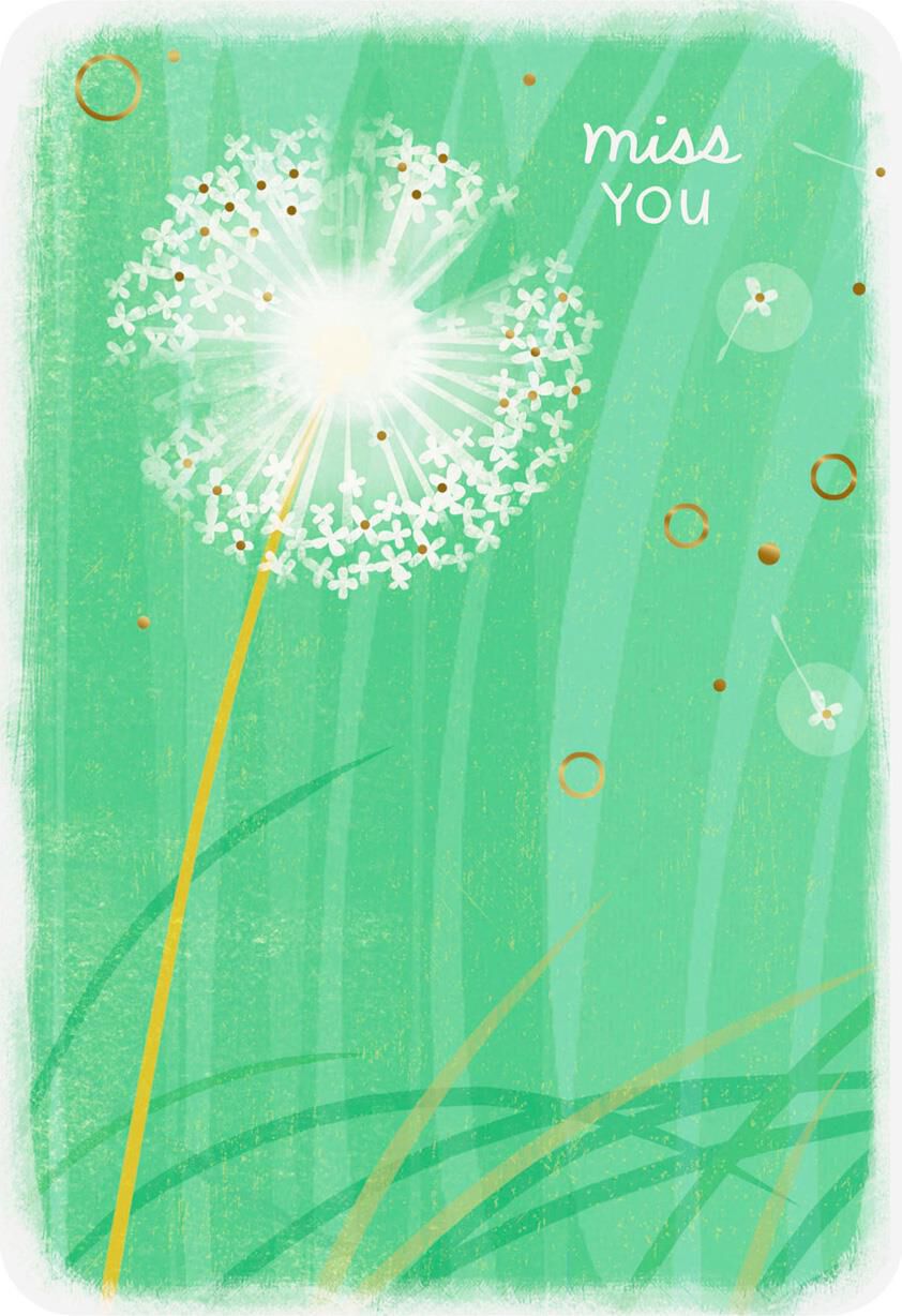 Dandelion Miss You Card