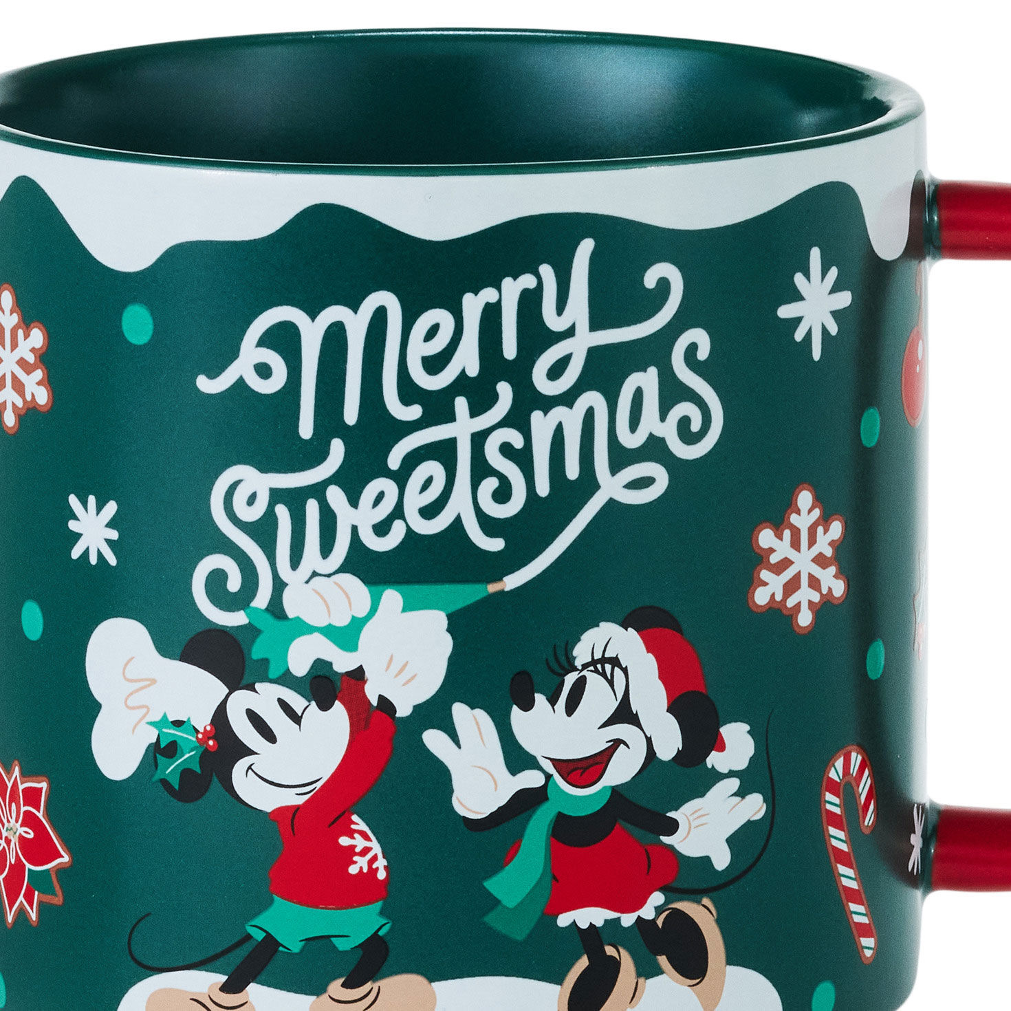 Mickey Minnie Decorating Cookies Green and Red Mug  image number 5