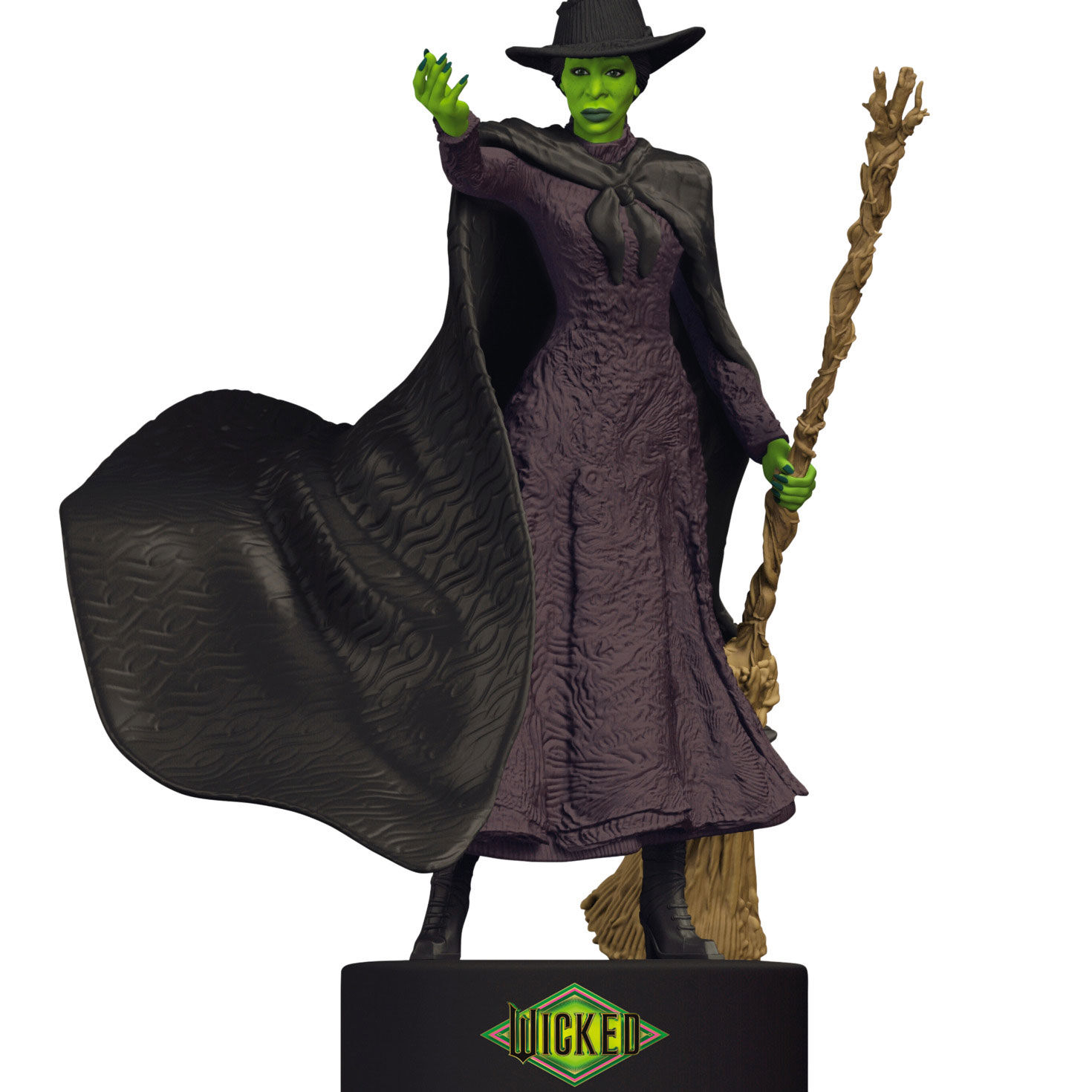 Wicked Elphaba With Broom Keepsake Ornament closeup view image number 5