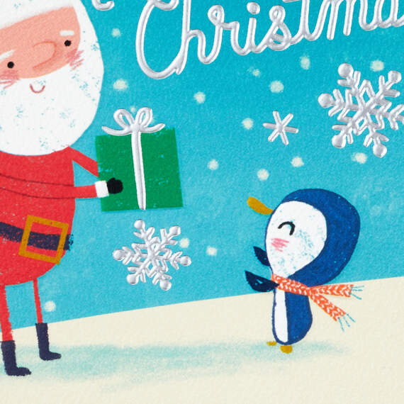 Santa and Penguin Baby's First Christmas Card, , large image number 4