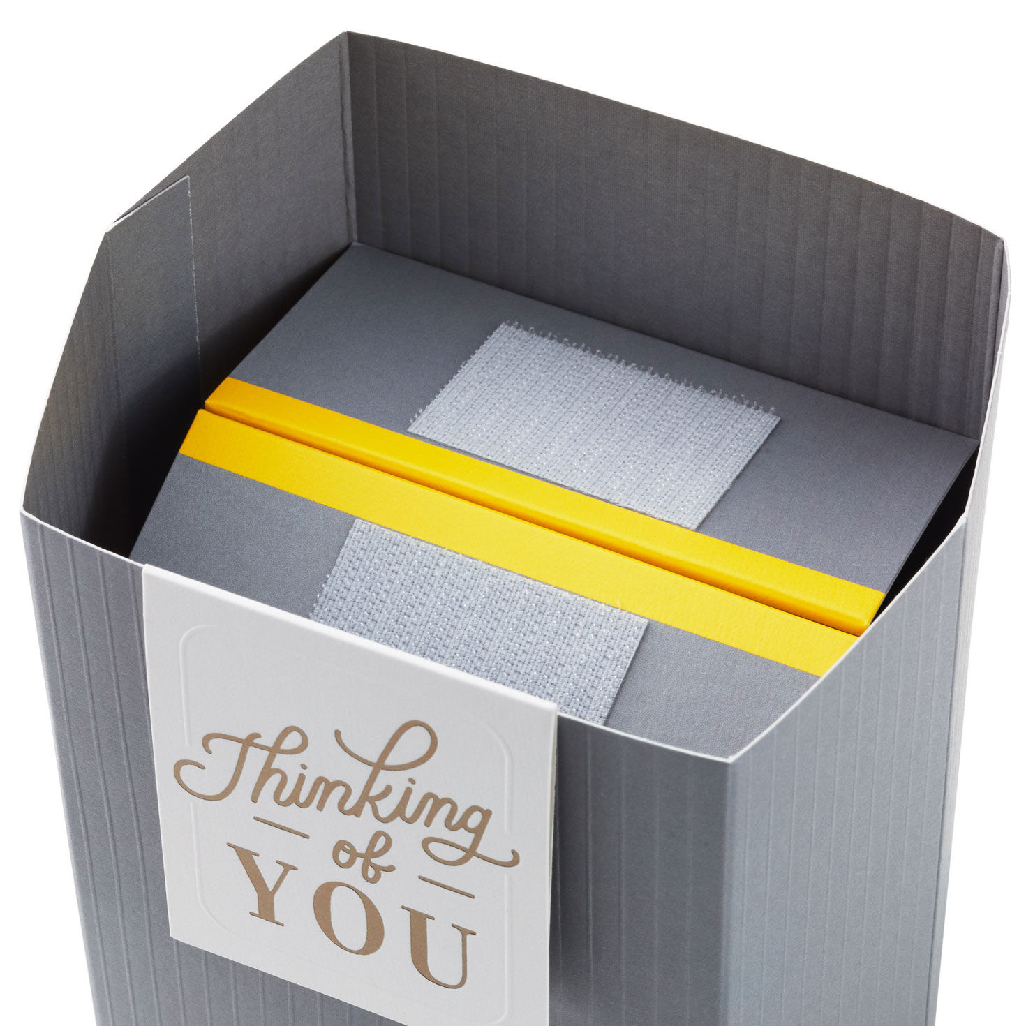 Build-a-Bouquet Thinking of You Gray Stripes Pop-Up Paper Vase With Mini Card, Thinking of You Gray Stripes, large image number 6