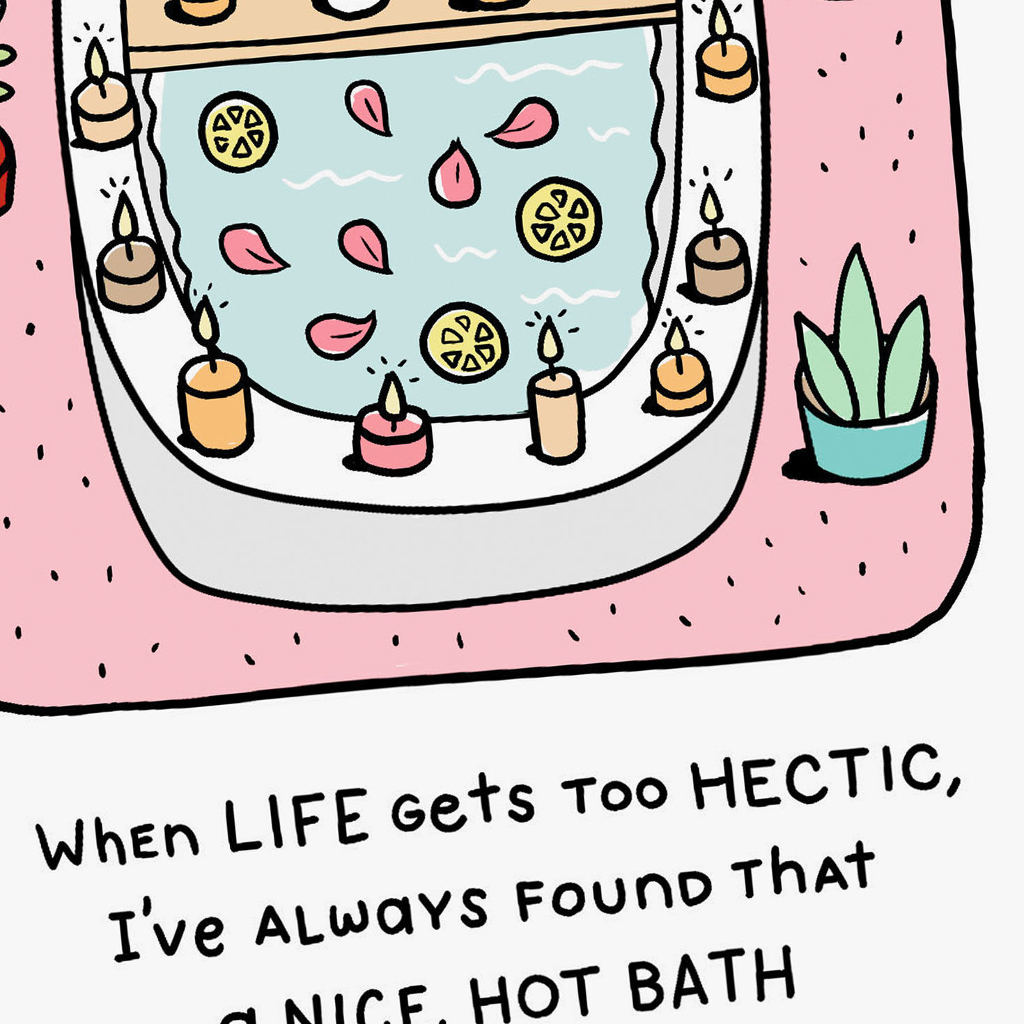 Relaxing Bath Life Hack Funny Encouragement Card Card Front Detail image number 4