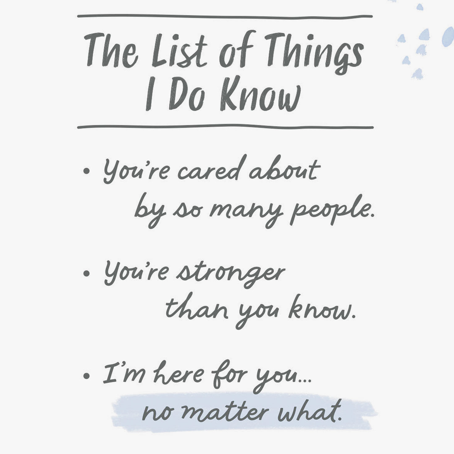 List of Things I Know Encouragement Card Sentiment image number 2