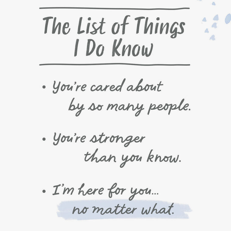 List of Things I Know Encouragement Card Sentiment image number 2