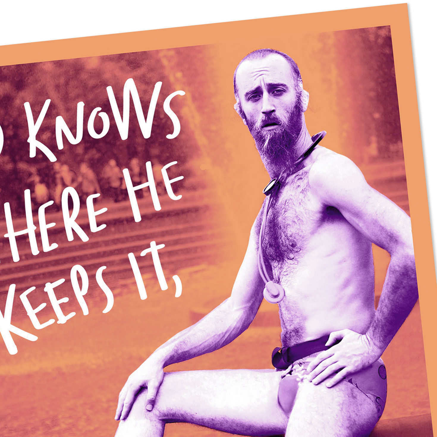 Man in Briefs Funny Birthday Card Card Cover Detail image number 4